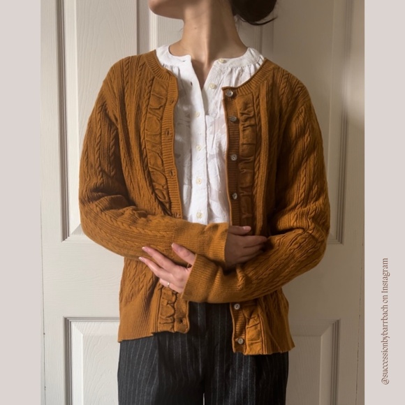 VINTAGE Cable Knit Sweater Cardigan by Eddie Bauer, Women’s size L - Picture 4 of 6